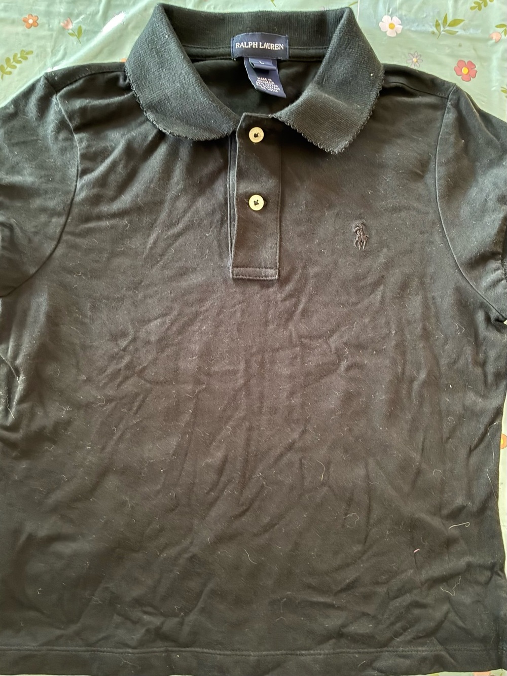 Polo Ralph Lauren Short Sleeve Polo Kids L Black Collared Shirt Brand New W Tags